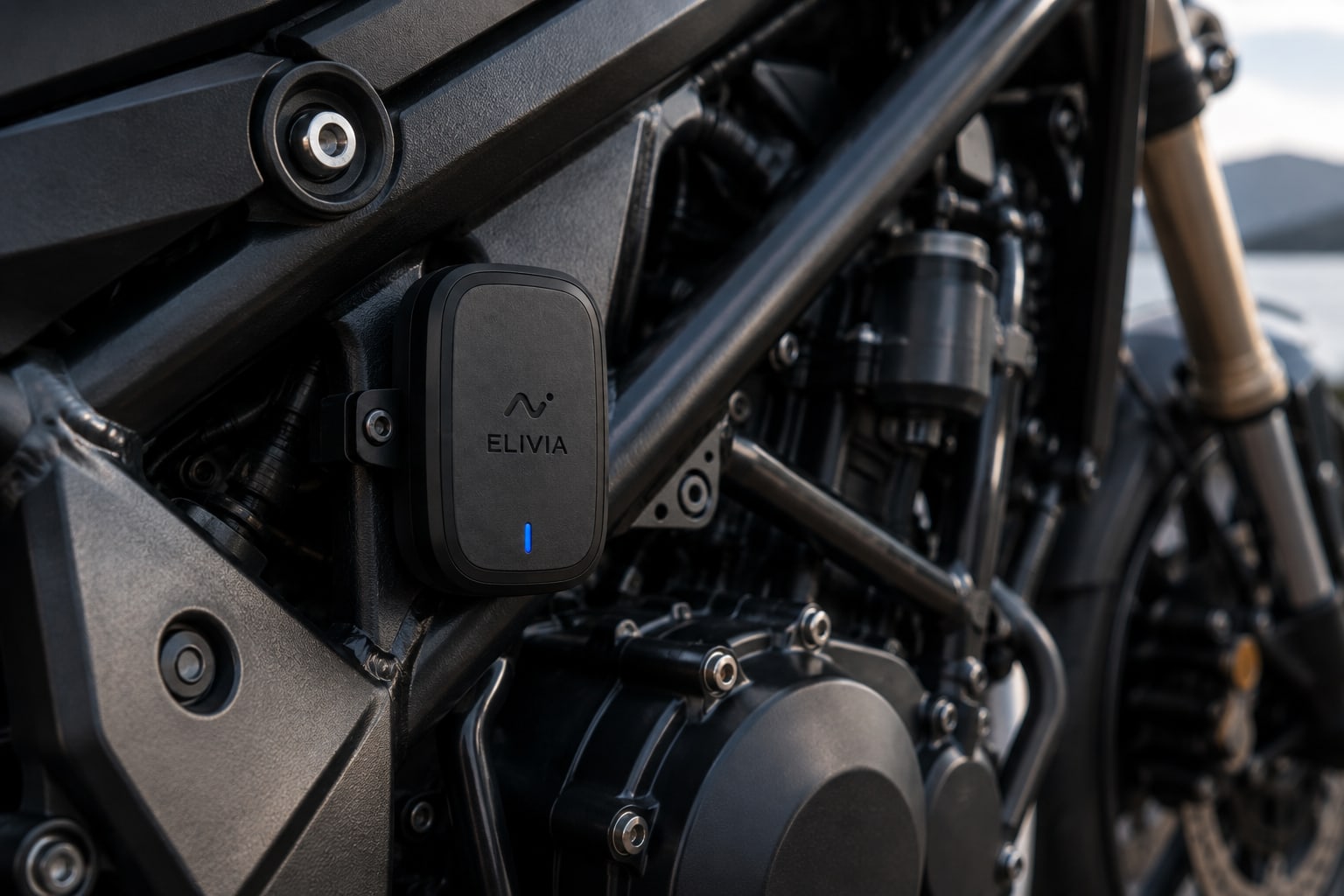 E1 mounted on a motorcycle